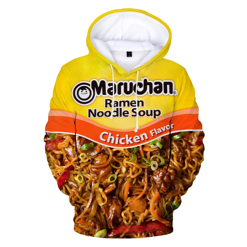 

New Fashion Noodles Potato Chips Men Clothes 3D Food Print Harajuku Streetwear Hoodie Sweatshirts Unisex Autumn Casual Hoodies