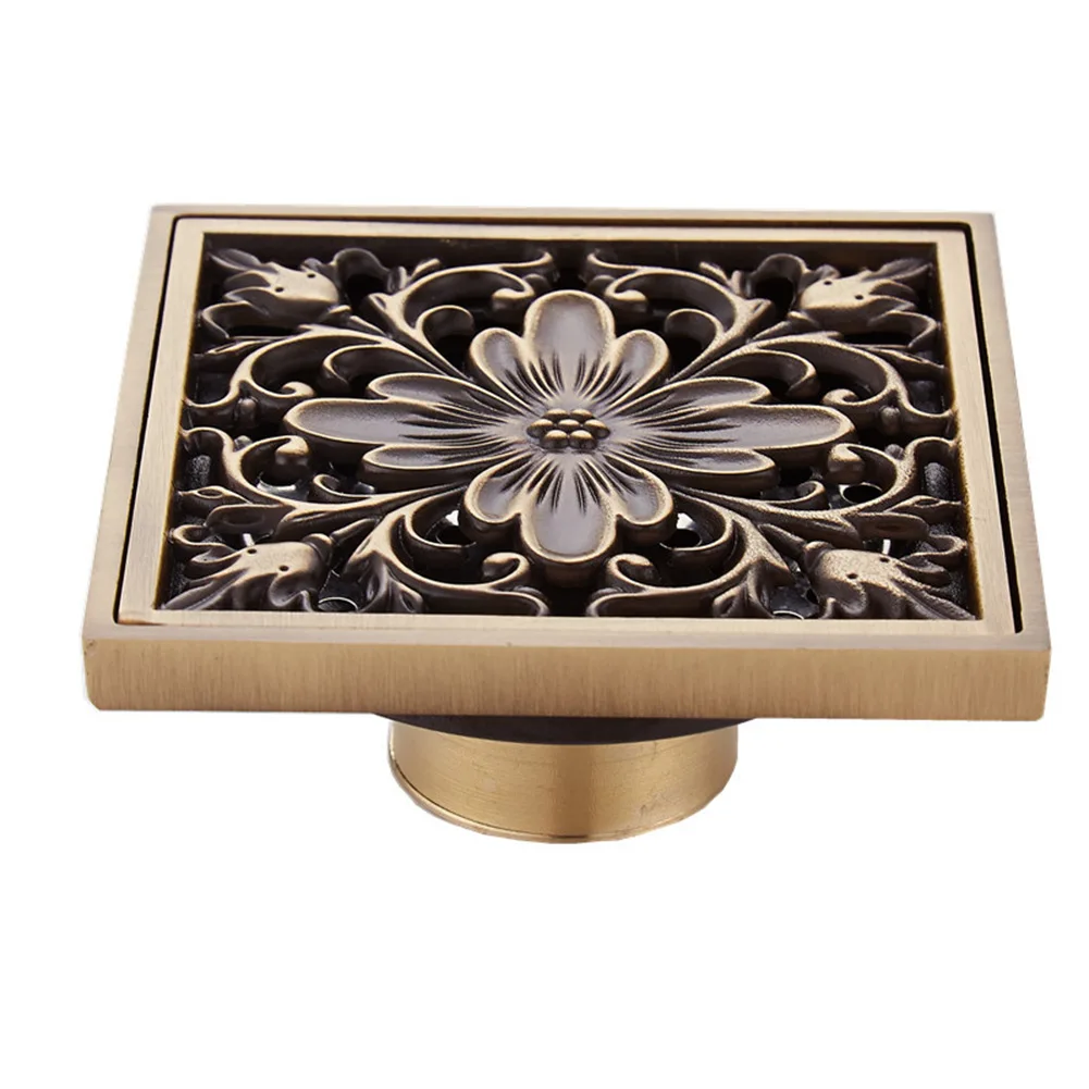

40mm Brass Finish Floor Drain Quality Copper Drains 4 Styles For Shower Square Bathroom Sink Accessories Bathroom Fixture
