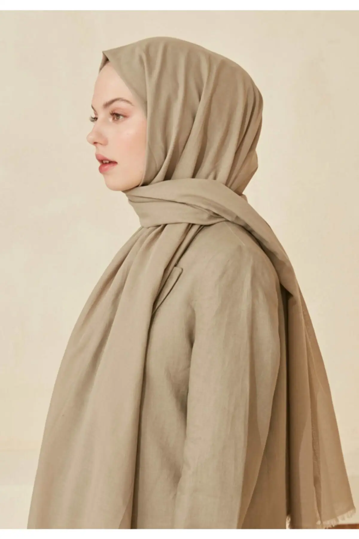 

Fresh Scarfs Sal Slim Cotton Voile Natural Beige DZS000000014288 Women 2021 Fashion Hijab