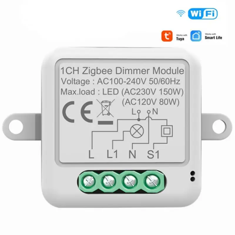 

2023 Tuya Switch Module Ac100-240v Zigbee Mini Smart Switch Module 10a Diy Breaker Smart Home 1/2/3/4 Gang Voice Control