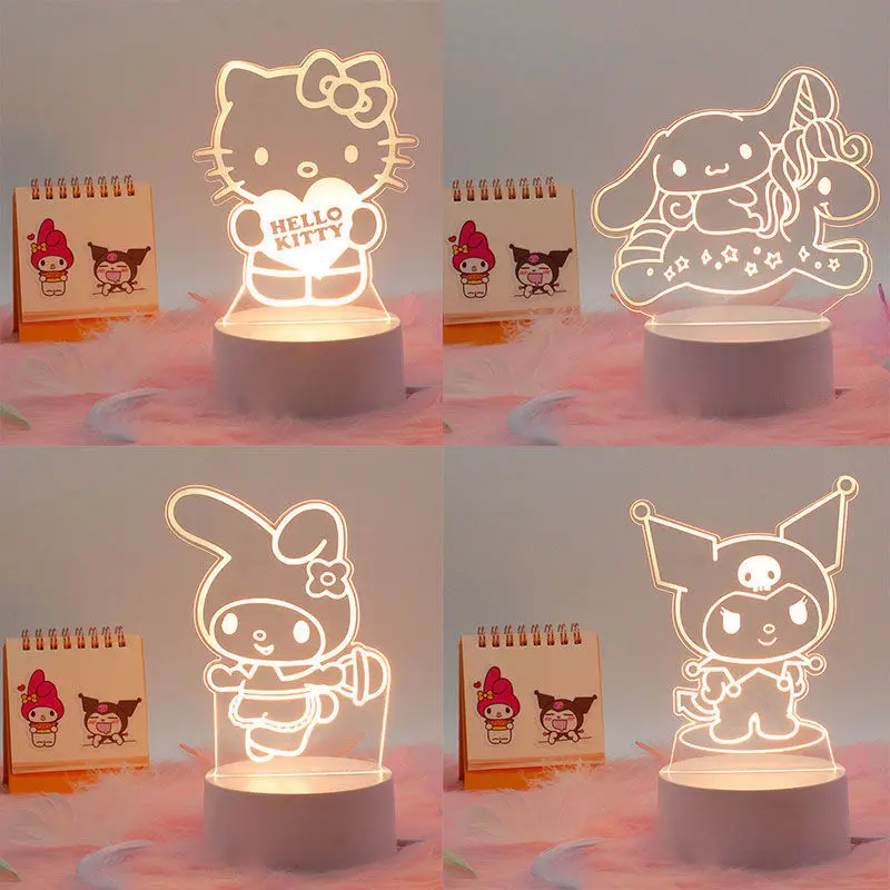 

Kawaii Sanrio аниме Hello Kitty Cinnamoroll Девочка Сердце милый мультфильм моя мелодия личность Студенческая настольная лампа игрушка для девочек