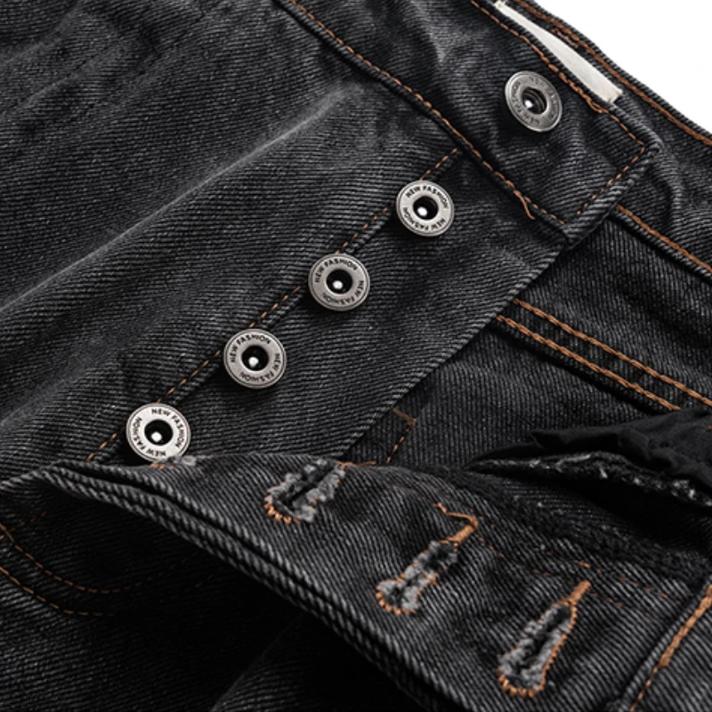 Джинсы мужские Стрейчевые со складками в стиле хип-хоп