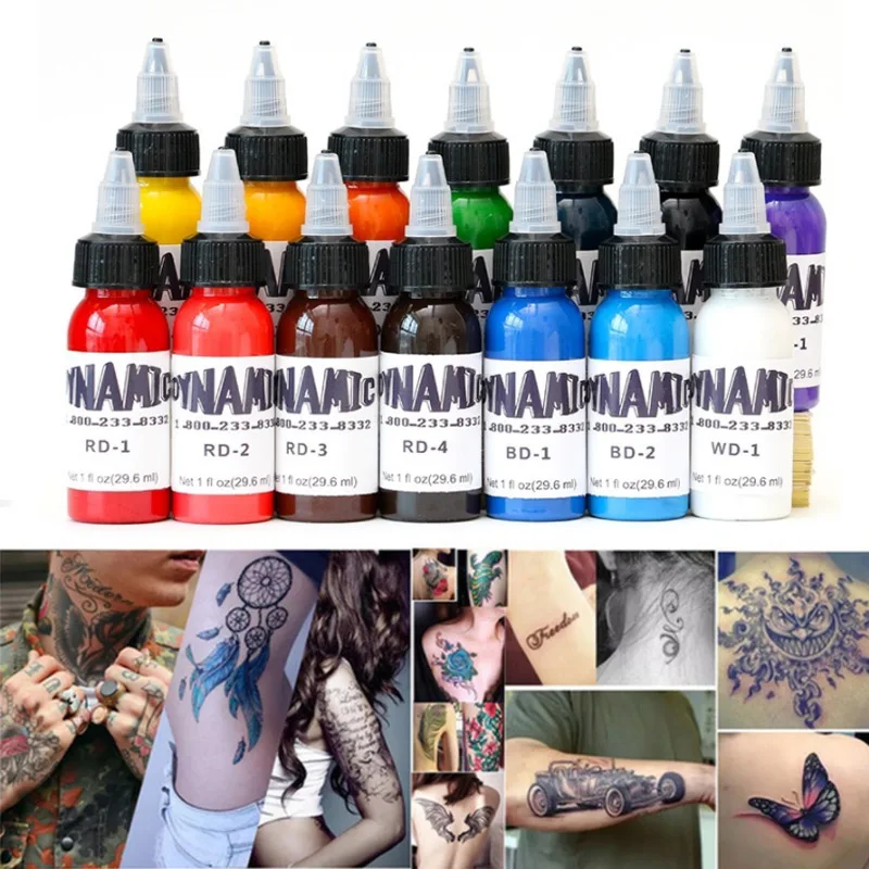 

14Colors 30ml/Bottle Professional TattooInk For Body Art Natural Plant Micropigmentation Pigment Permanent Tattoo Ink