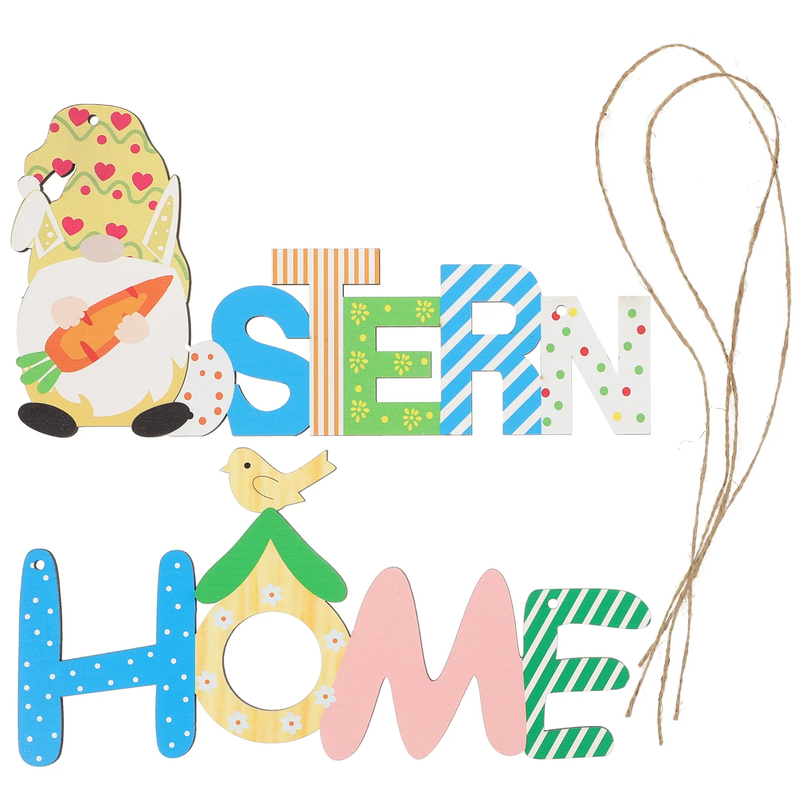 

Easter Sign Hanging Gnome Door Wood Ornaments Decor Happy Decorations Party Plaque Gnomes Wooden Swedish Welcome Front Spring