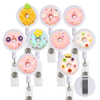 9pcs lot sweet flower retractable id card badge holder clip reel for nurse doctor hospital office woman credentials holder