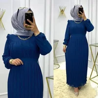 2023 Ramadan Muslim Modest Dress for Women Elegant Arabic Femme Dubai Abaya Eid Islamic Lantern Sleeves Long Robe Turkey Clothes 2