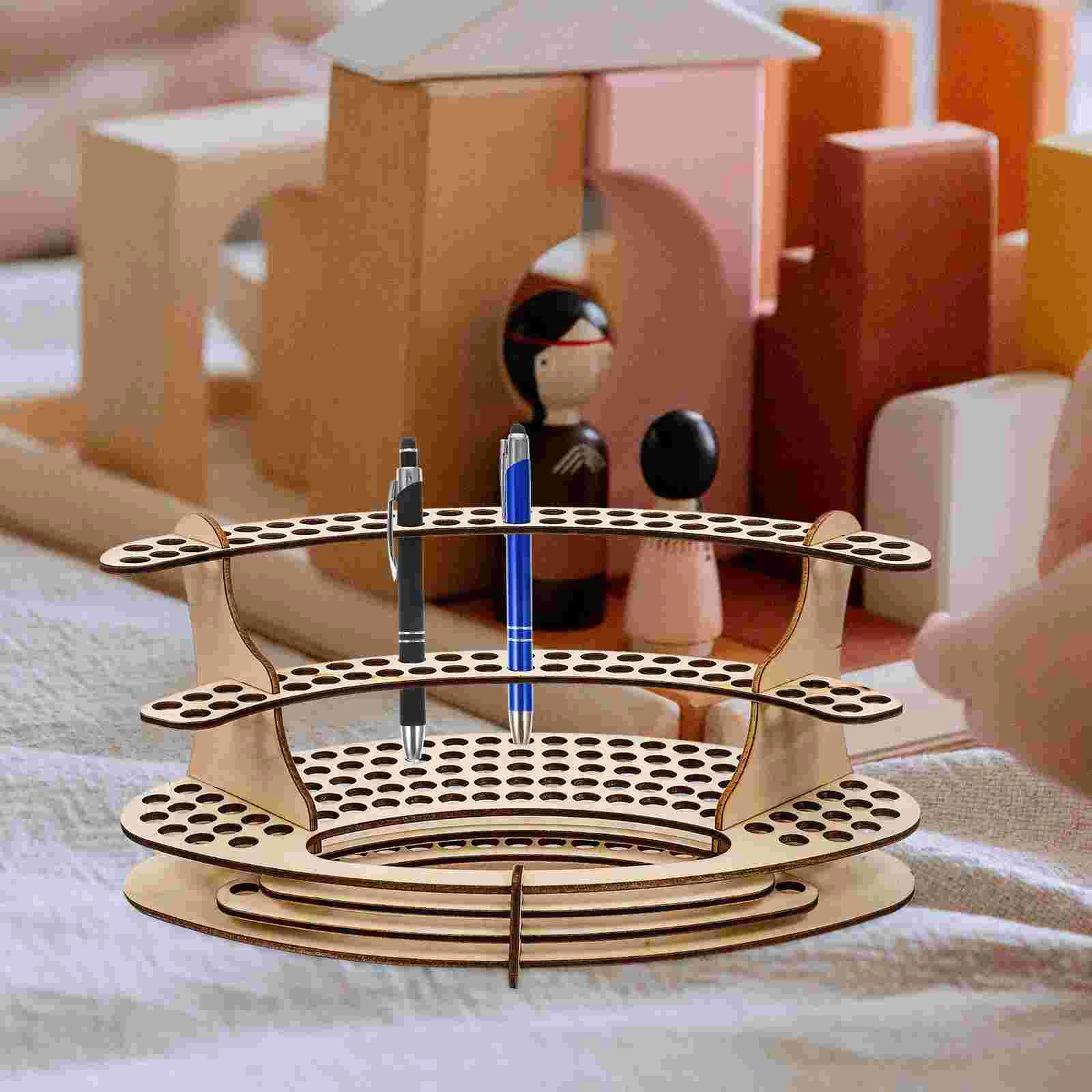 Деревянный держатель для ручек сделай сам полки демонстрации настольный