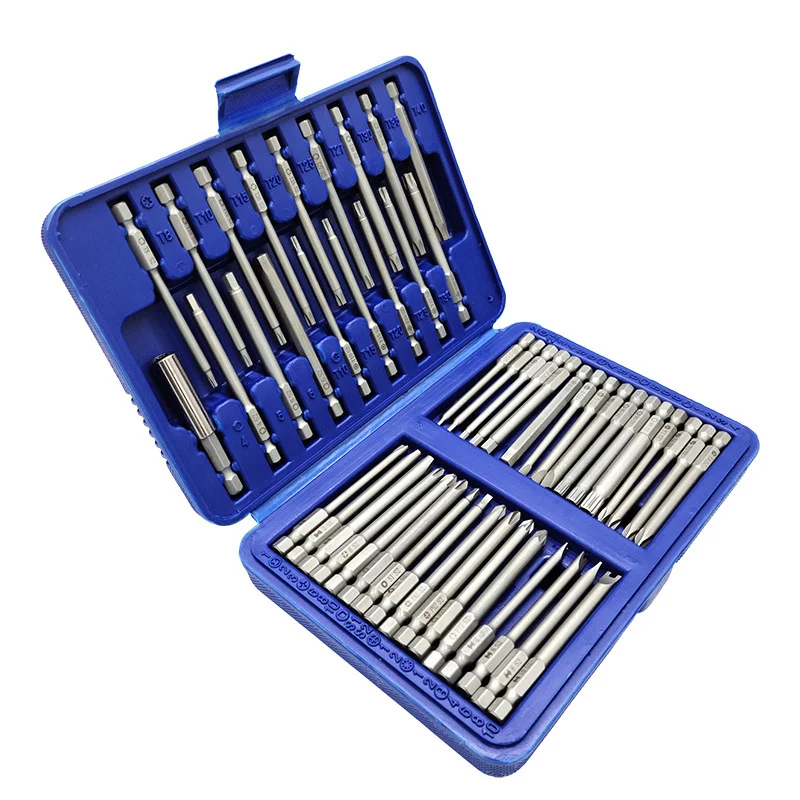 

50pcs/set Lengthen Screwdriver Bits Kit Electric Screw Driver Alloy Steel Multi-size U-type/Phillips/Slotted Bit Hand Tools