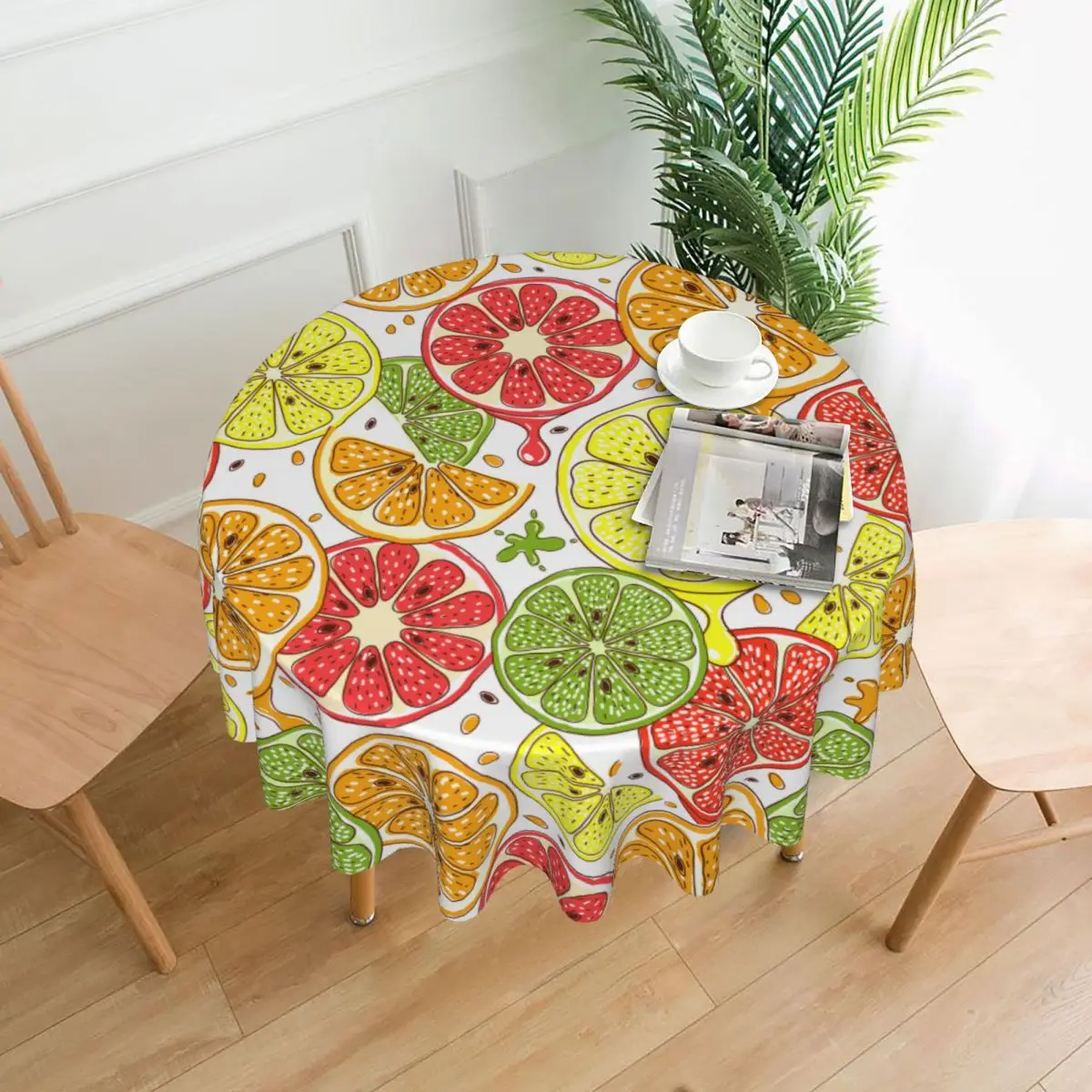 

Colorful Citrus Fruits Tablecloths Living Room Table Decoration Fabric Round Tablecloth