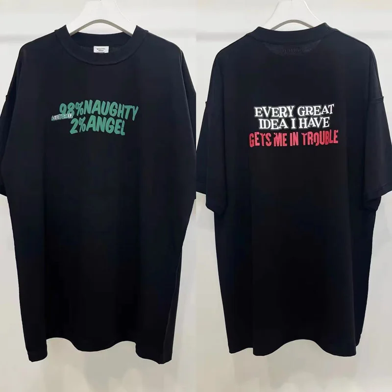 

23SS New VETEMENTS Personalized Letter Foam Printed T Shirt Men's Women's Casual Casual Short Sleeve T-shirt