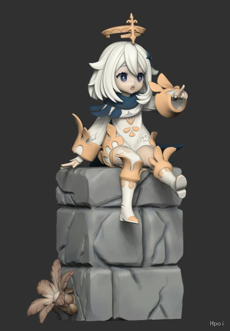 

160 мм, амортизирующая фигурка Paimon Genshin, неокрашенные наборы моделей из смолы, набор для гаража GK