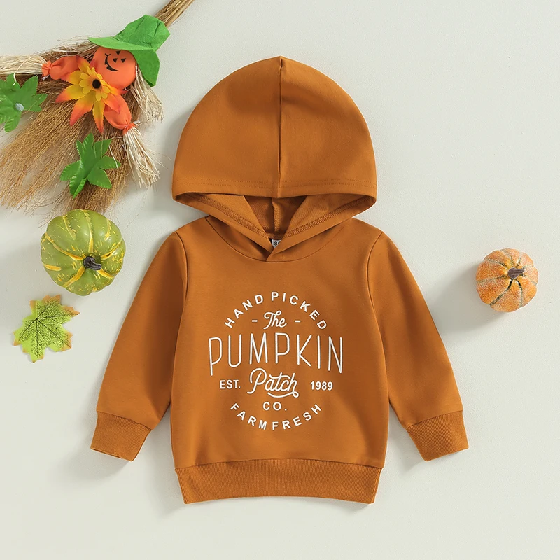 

Kids Girls Boys Hoodies Halloween Clothes Letter Print Long Sleeve Hooded Sweatshirts Toddler Pullovers Fall Coat Tops Clothes