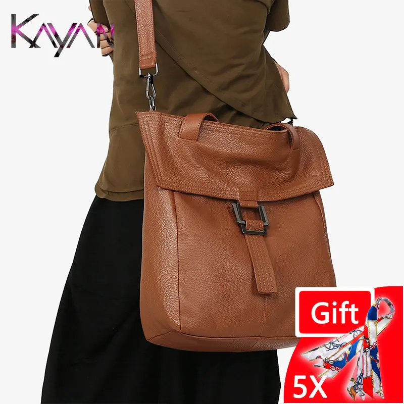 New In Women Shoulder Bag Large Real Leather Hook Tote Handbag Advanced Female Crossbody Sling Bag Zipper Patchwork