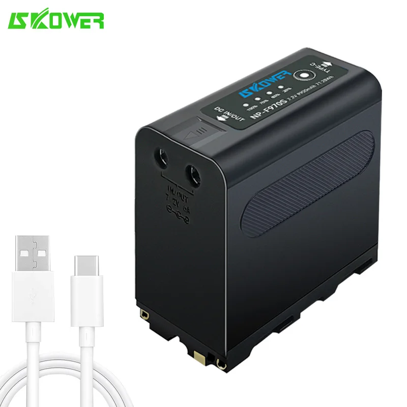 

SKOWER NP-F980 NP-F970 NPF960 NP F970 Battery with USB Charge Output For Sony PLM-100 CCD-TRV35 MVC-FD91 MC1500C F970 Baterias