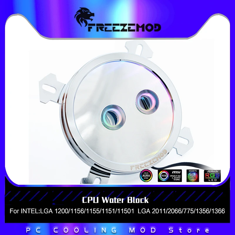 FREEZEMOD водяной блок процессора для Intel 1200 115X 20XX платформы, 5V ARGB Star Радужный градиентный эффект освещения PR-XPM-Intel