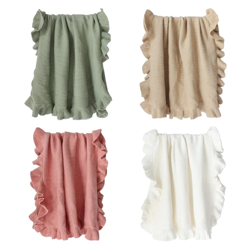 

Newborn Swaddle Blanket High Absorb Infant Shower Blanket Ruffle Wrap Blanket Baby Outdoor Wrap Towel Receiving Blanket