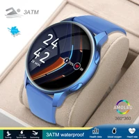 2022 new fashion women smart watch men 360360 amoled full touch heart rate monitor waterproof smartwatch ladies for android ios