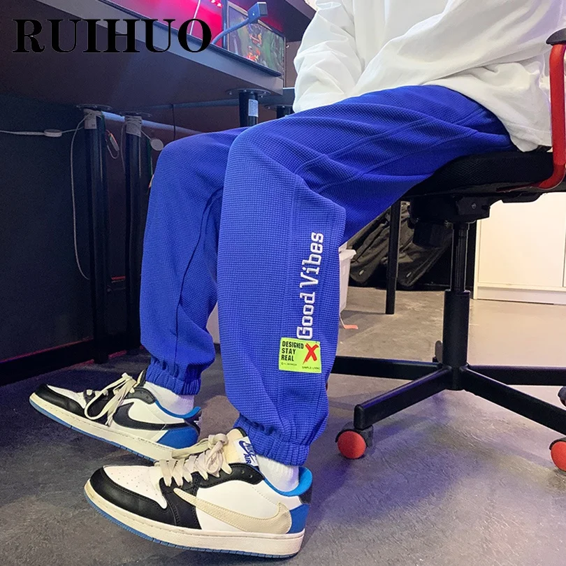 

Уличная одежда RUIHUO, джоггеры, мужские брюки, одежда, китайский Размер 3XL, корейские модные мужские брюки, черные, весна 2022, Новое поступление