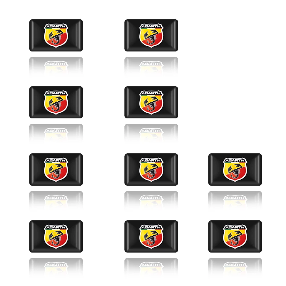 

10PCS Car Epoxy Resin Sticker Waterproof Emblem Badge Decals Auto Styling For Fiat Punto Abarth 500 Stilo Ducato Palio