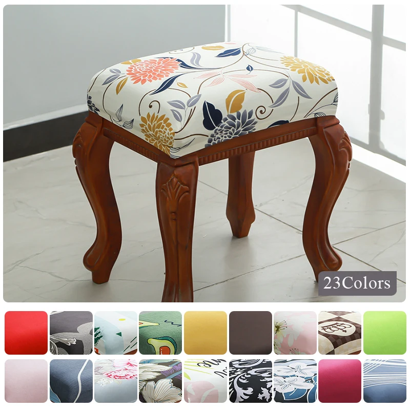 

Square Seat Cover Elastic Stool Cover Chair Cover Dressing Stool Cover Stretch Slipcover Chair Protector Removable Printed