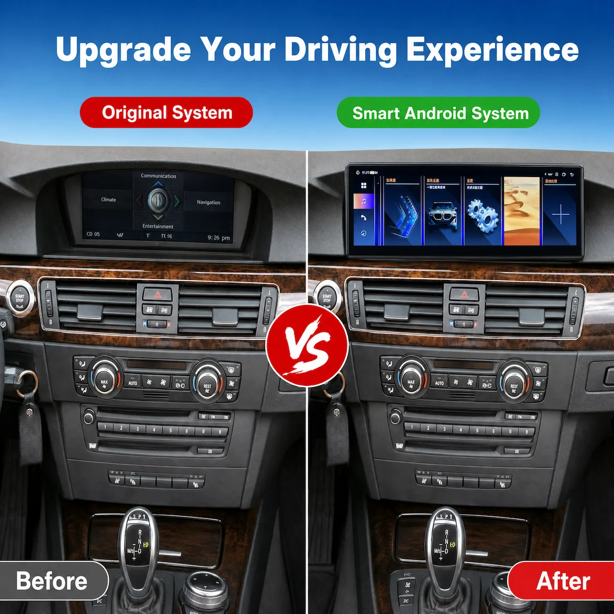Фото 14,9-дюймовая Android-навигация для BMW 3 серии E92 2005-2007 с поддержкой CCC/CIC, 4G, беспроводного CarPlay, Android Auto и 360-градусной панорамной камерой, автомобильная магнитола №2