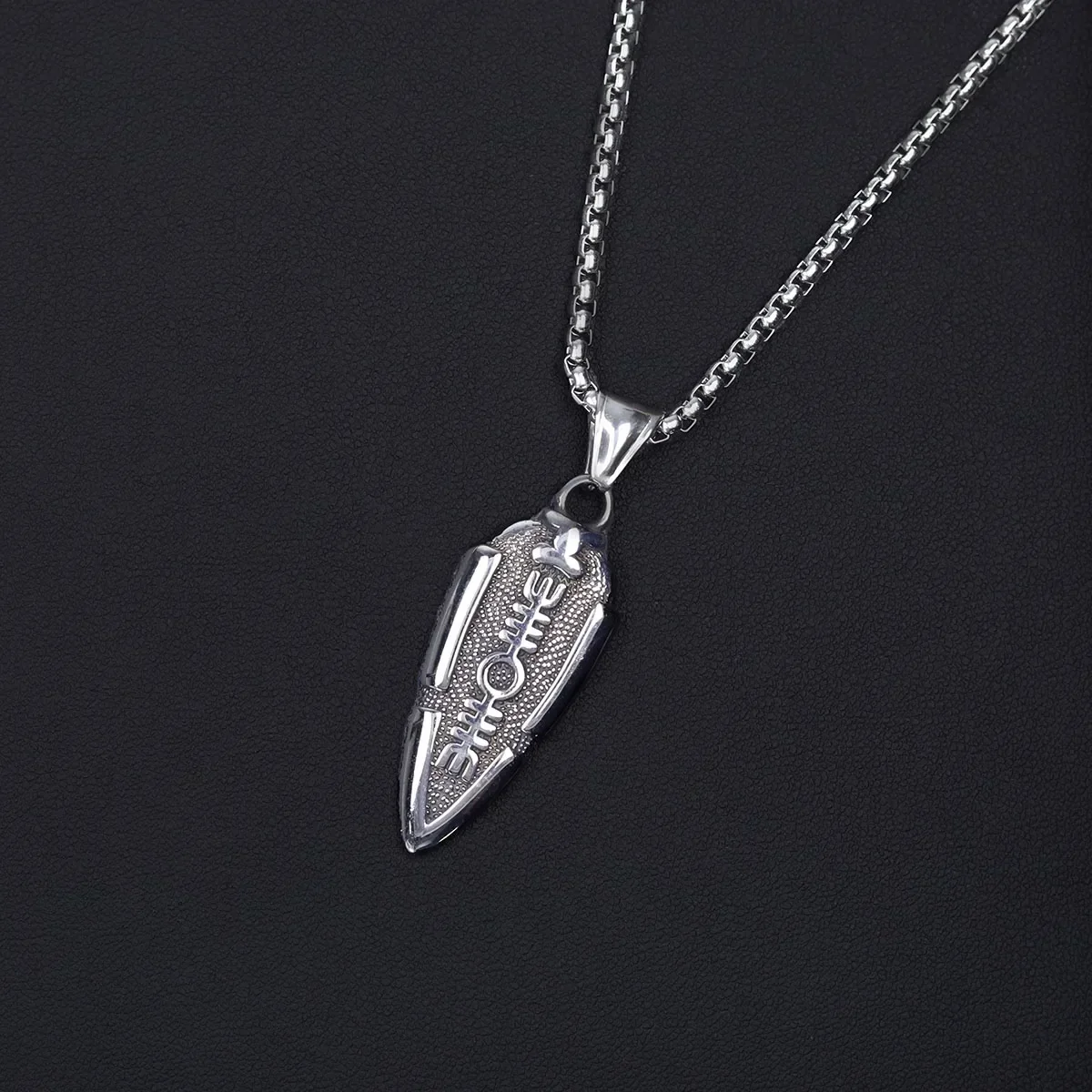 Ожерелье с подвеской в виде головы коленя викингов для мужчин нержавеющая сталь