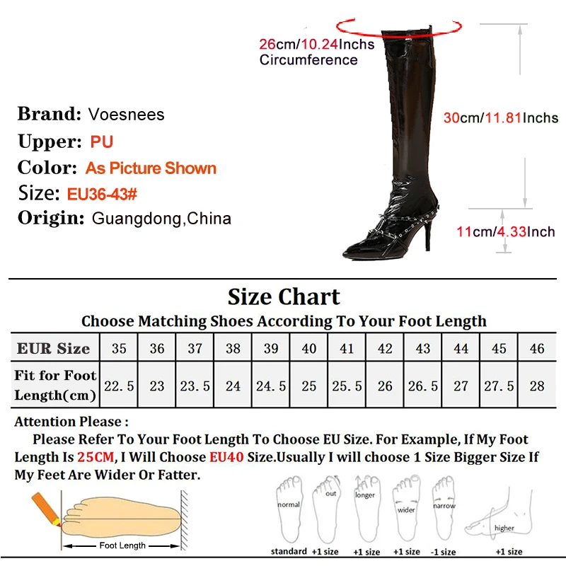Весенне-осенние сапоги до колена с острым носком черные на тонком высоком