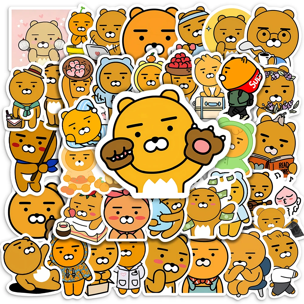 Cute Kawaii Animal Cartoon Lion Ryan Stickers Korean role Scrapbooking Label Diary Stationery for Laptop Refrigerator Skateboard