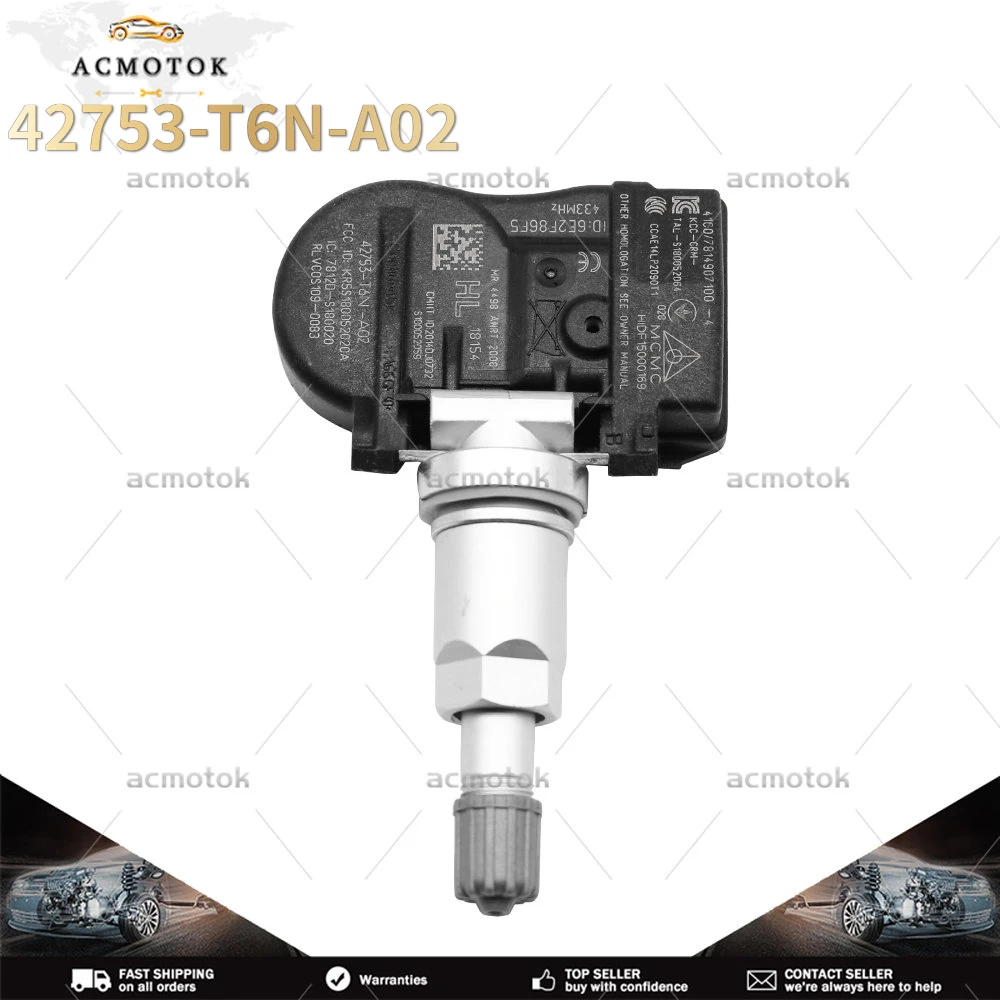Датчик давления воздуха в шинах 4X для Acura NSX RDX TLX Honda Odyssey Ridgeline, Pilot TPMS Датчик 433 МГц 42753-T6N-A02 42753-T6N-A01