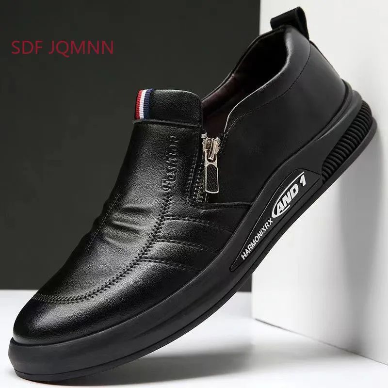 

Men Leather Casual Shoes Fashion Soft Sports Shoes Brand Designer Platform Sneakers Male Lace Up Walking Shoes Man Flat Shoes