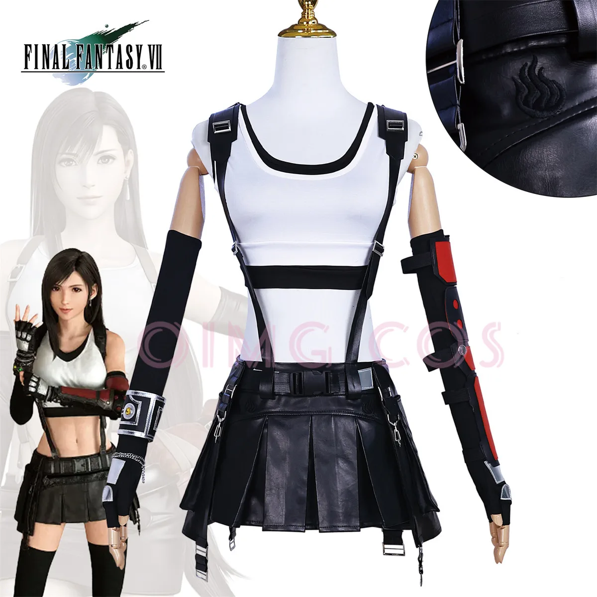 Женский карнавальный костюм Tifa Lockhart парик униформа для ролевых игр на Хэллоуин