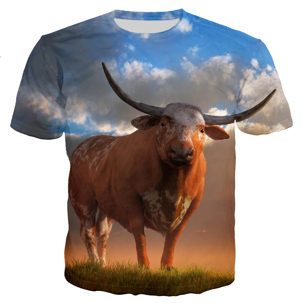 Tshirts 3d Print Funy Cows Grassland Summer T Shirt Fashion Kids Casual Men Women Kawaii Round Neck Hip Hop Tshirt Tops Clothes images - 6