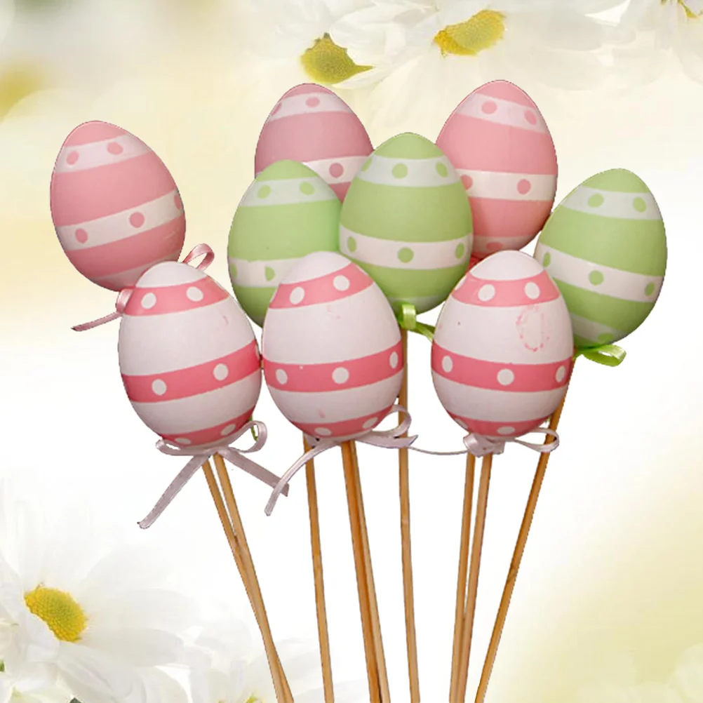 

9pcs Eggs Coloring Painted DIY Decorations Eggs Simulation Eggs with Home Party Favors Home Party