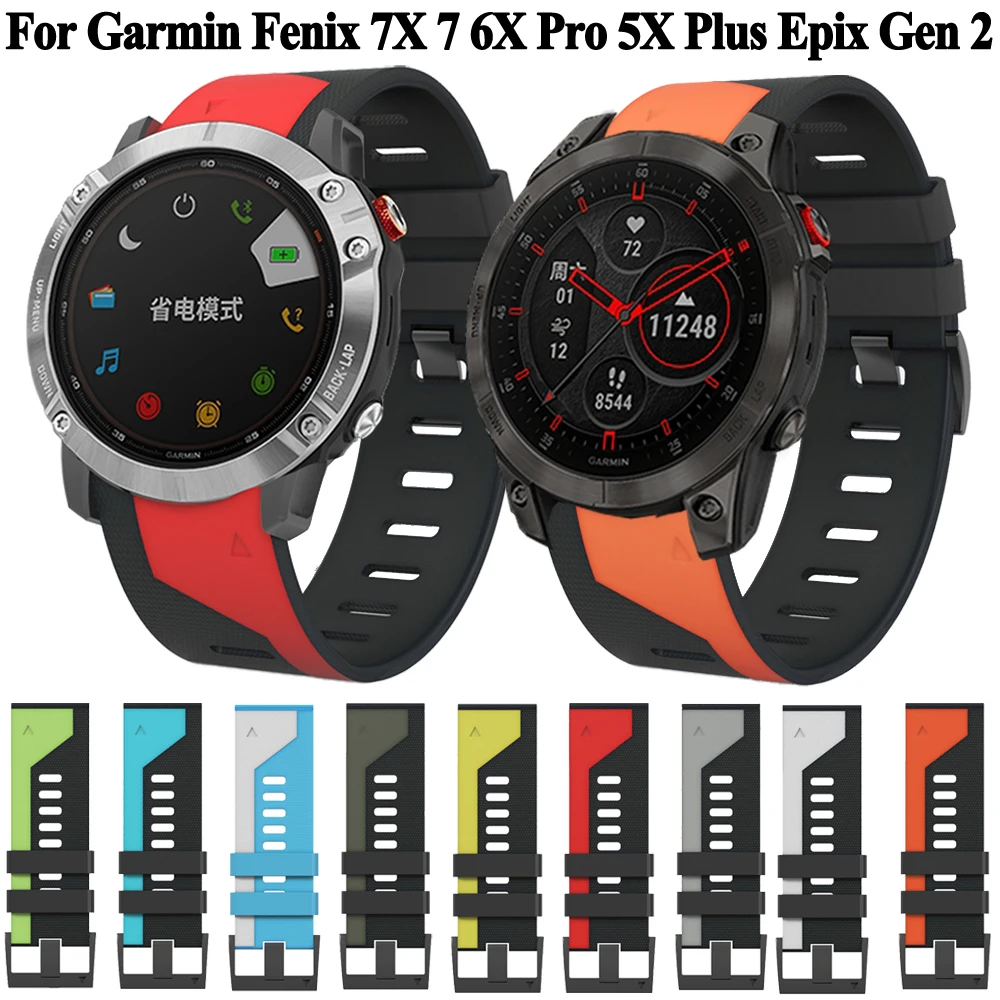 

Ремешок для наручных часов QuickFit, силиконовый браслет для Garmin Fenix 7X 6X 6 5X 5 Plus Epix Gen 2 Tactical x 7 Pro Delta Bravo, 22 мм 26 мм