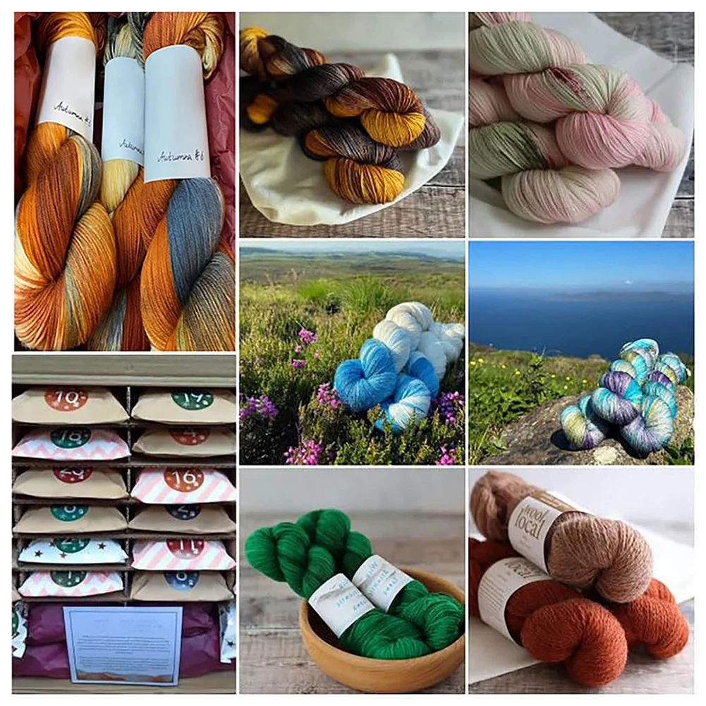 Календарь из шерсти 24-дневный праздничный дегустационный мини-моток пряжи