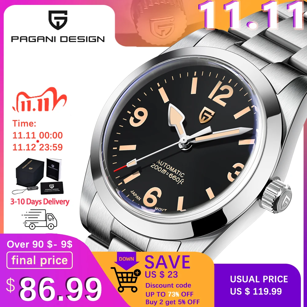 Pаспродажа Часы PAGANI Design 2022 Мужские механические, 36 мм, NH35