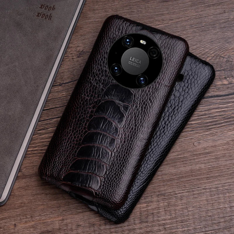 

Чехол из натуральной кожи для телефона Huawei Nova 9 8 7 SE 5T 5i, чехол для Honor 10 20s 30 50 60 Pro Magic 3, чехол-накладка из страусиной кожи