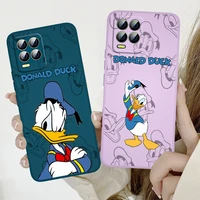 disney donald duck phone case for realme q3s gt 2 s7 st s2 c25y c21y c11 c17 narzo 50a 50i 30 20 liquid rope funda back cover
