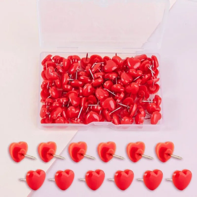 

Канцелярские булавки сердечки пластиковые 50 шт.