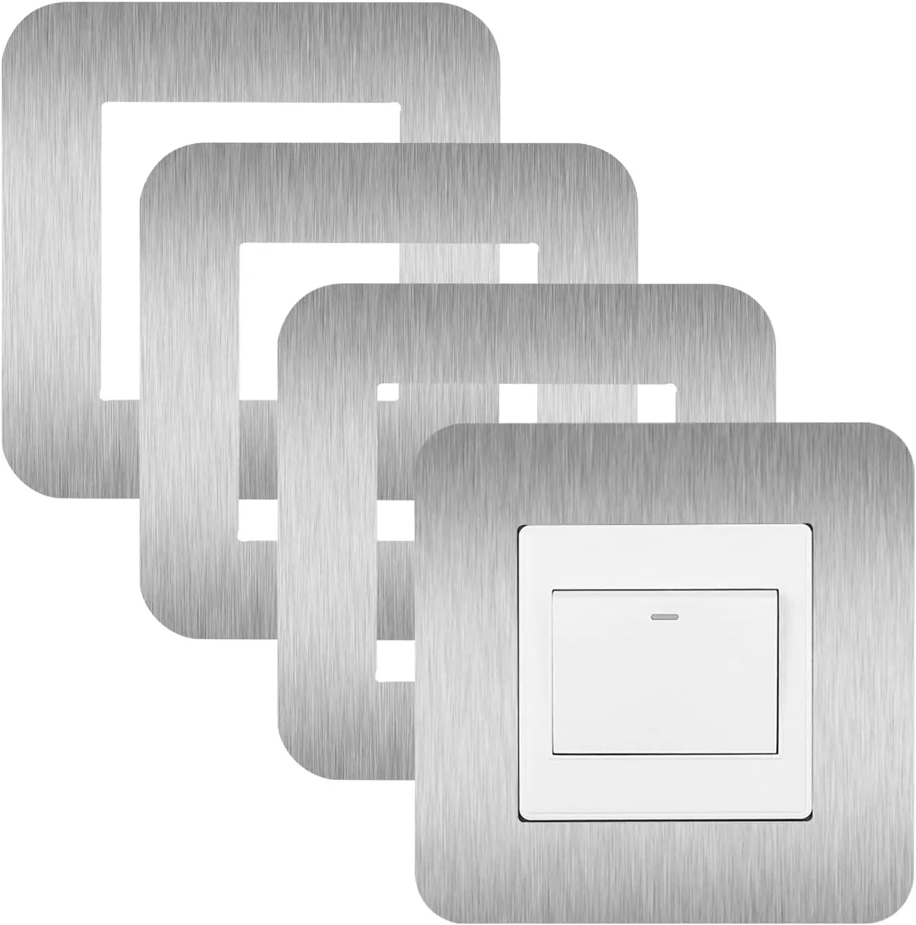 

4 Pcs Light Switch Cover Plates,Light Switch Surround,Surround Single Light Switch Cover,Switch Sticker Cover,Wall for Home