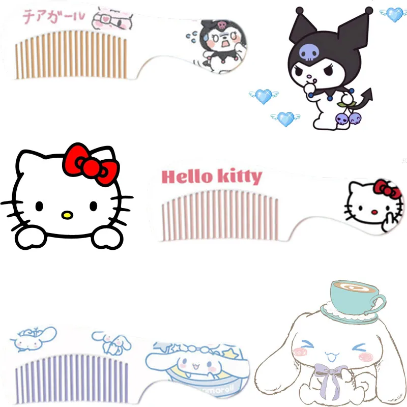 

Кавайная Sanrioed My Melody Kuromi Cinnamoroll Hello Kitty мультяшная расческа аниме милая модель куклы пластиковая парикмахерская расческа подарок для девочек