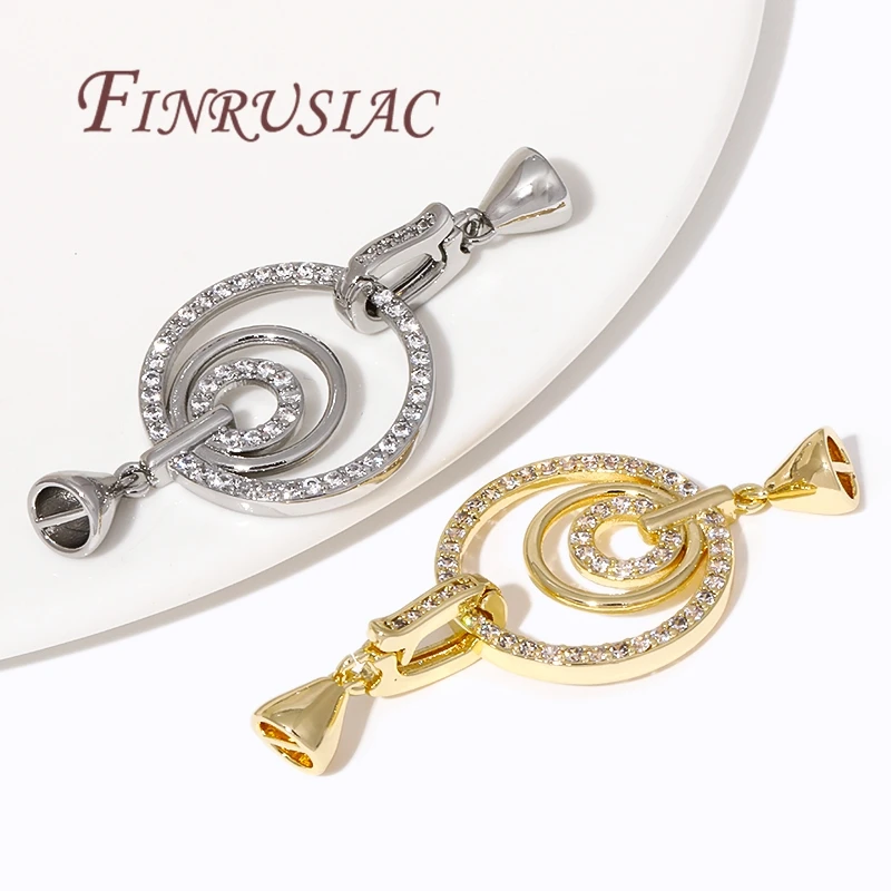 Соединители для бижутерии из 18-каратного золота с фианитами