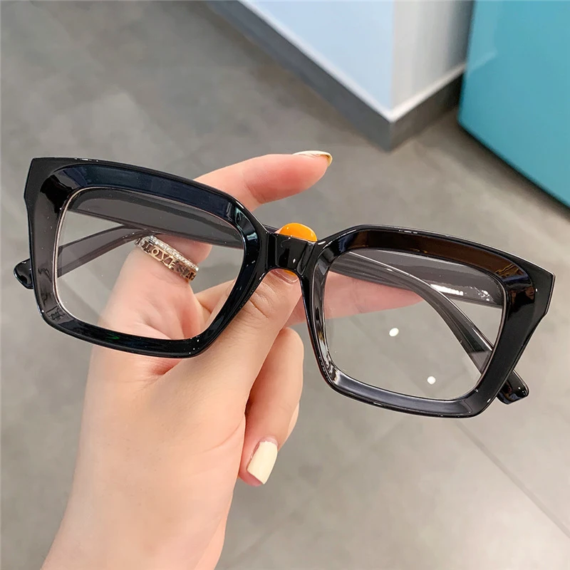 

Очки для близорукости с защитой от сисветильник для женщин и мужчин, квадратные портативные очки с большой оправой для дальнозоркости с высокой четкостью, очки с диоптриями от + 1,0 до + 3,0