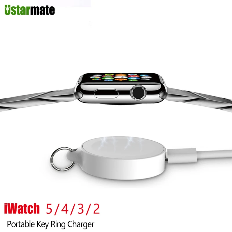 Фото Qi портативное беспроводное быстрое зарядное устройство для часов Apple iWatch 4 кольцо
