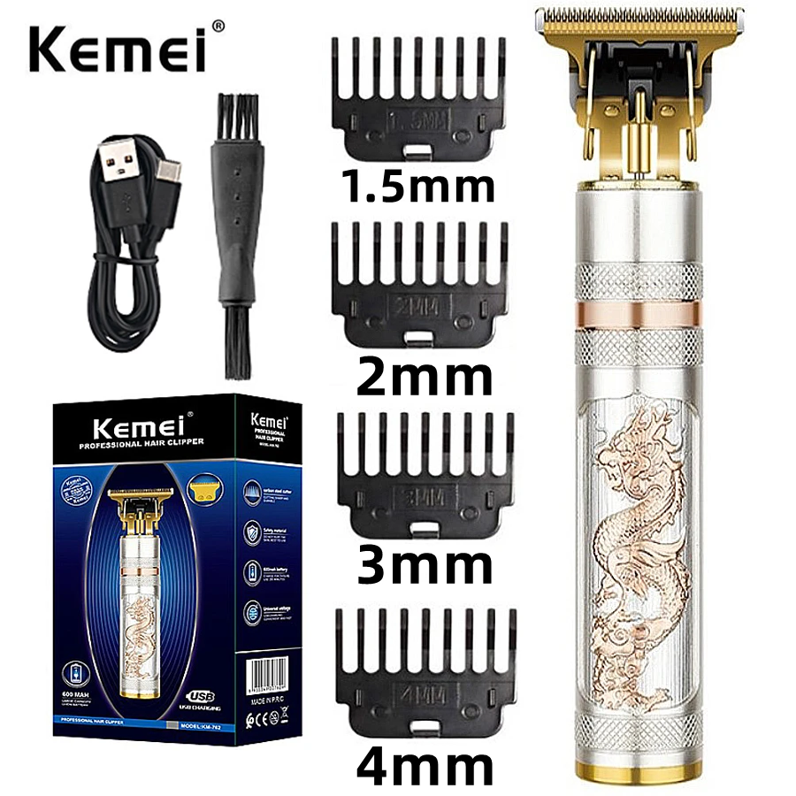 

Kemei-762 metal T9 0MM hair trimmer for men professional beard hair clipper electric hair cutting machine rechargeable