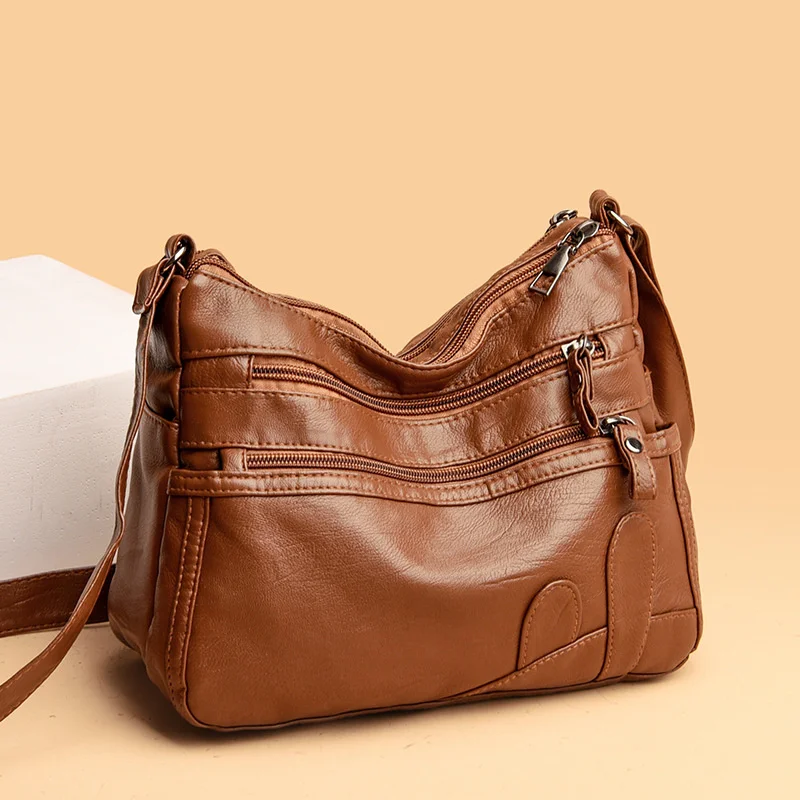 

Женская сумка новая сумка для матери мягкая кожаная текстура Большая вместительная сумка-мессенджер удобная модная сумка на одно плечо