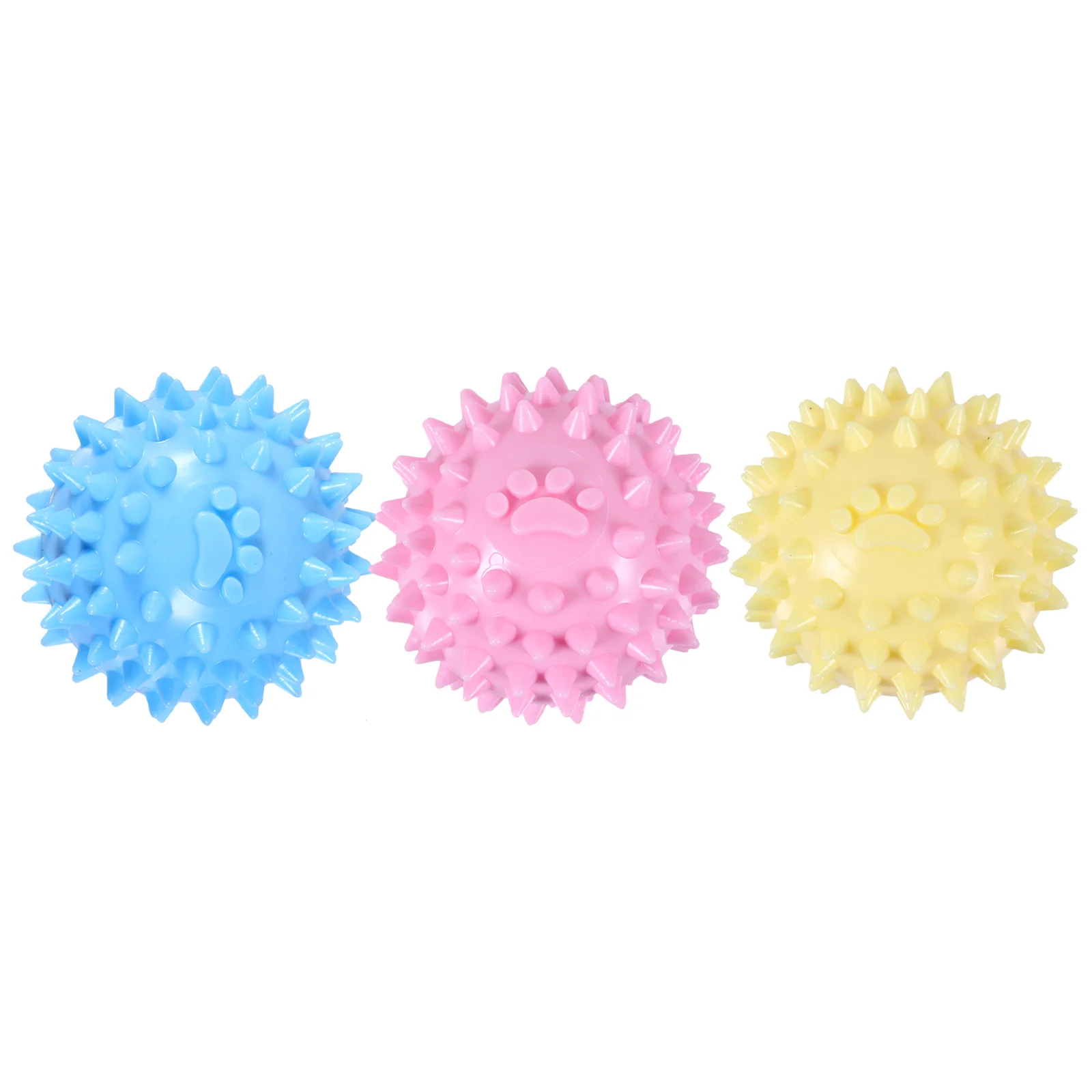 

3 Pcs Chew Teeth Cleaning Ball Football Toys Teething Puppies Tpr Dog Plaything