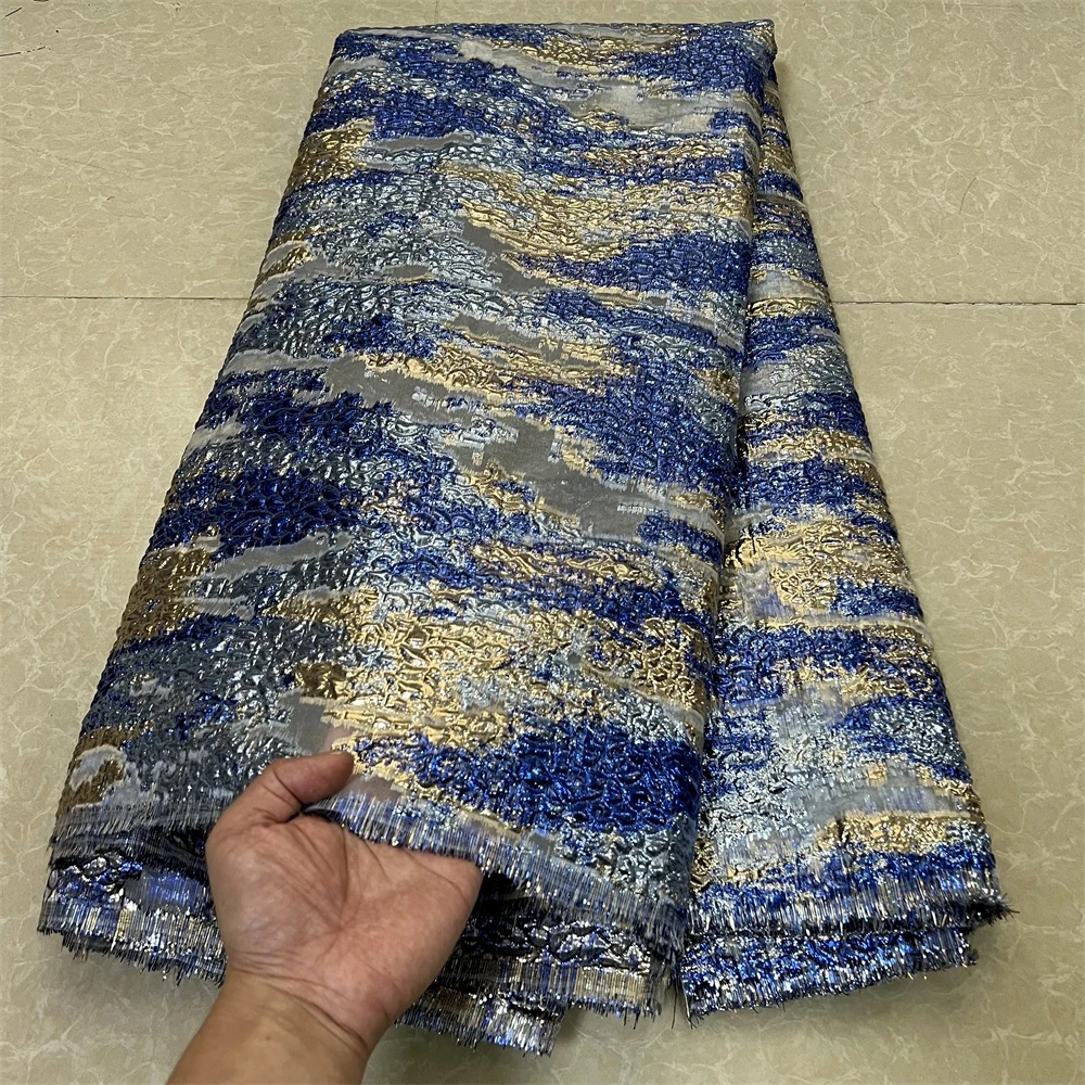 Африканская жаккардовая кружевная ткань вышивка 2024 вечерние платья тюль ткани