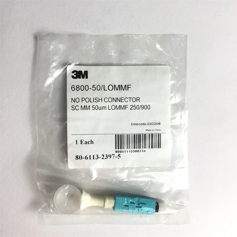 100PCS 3M 6800-50/LOMMF No Polish Fiber Optic Fast Connector SC MM 50μm LOMMF 250/900 quick connector