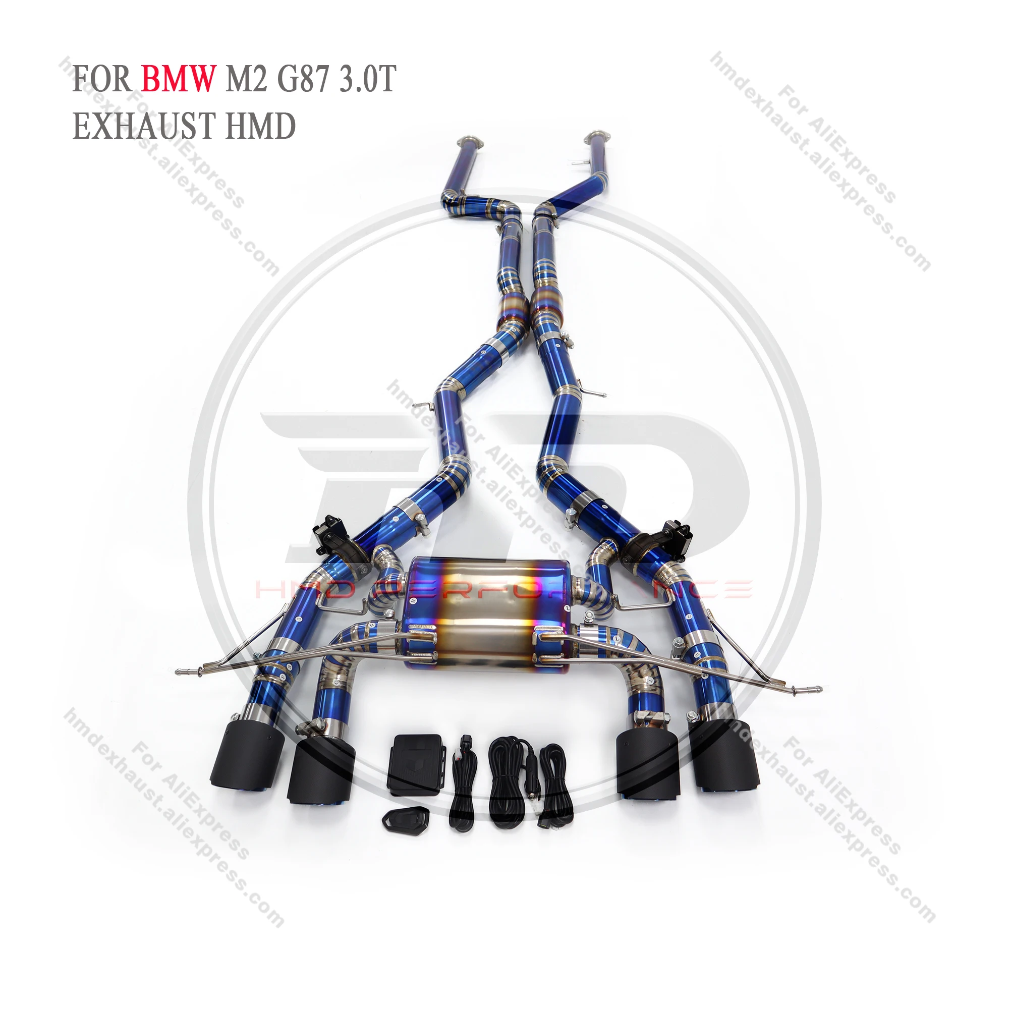 Выхлопная система HMD Titanium Catback для BMW M2 G87 3 0 T 2023 + глушитель с клапаном